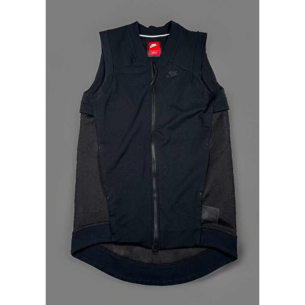 Nike Tech Fleece‎ Cocoon Vest Womens Small Black Full ZIp Vented 725846-010